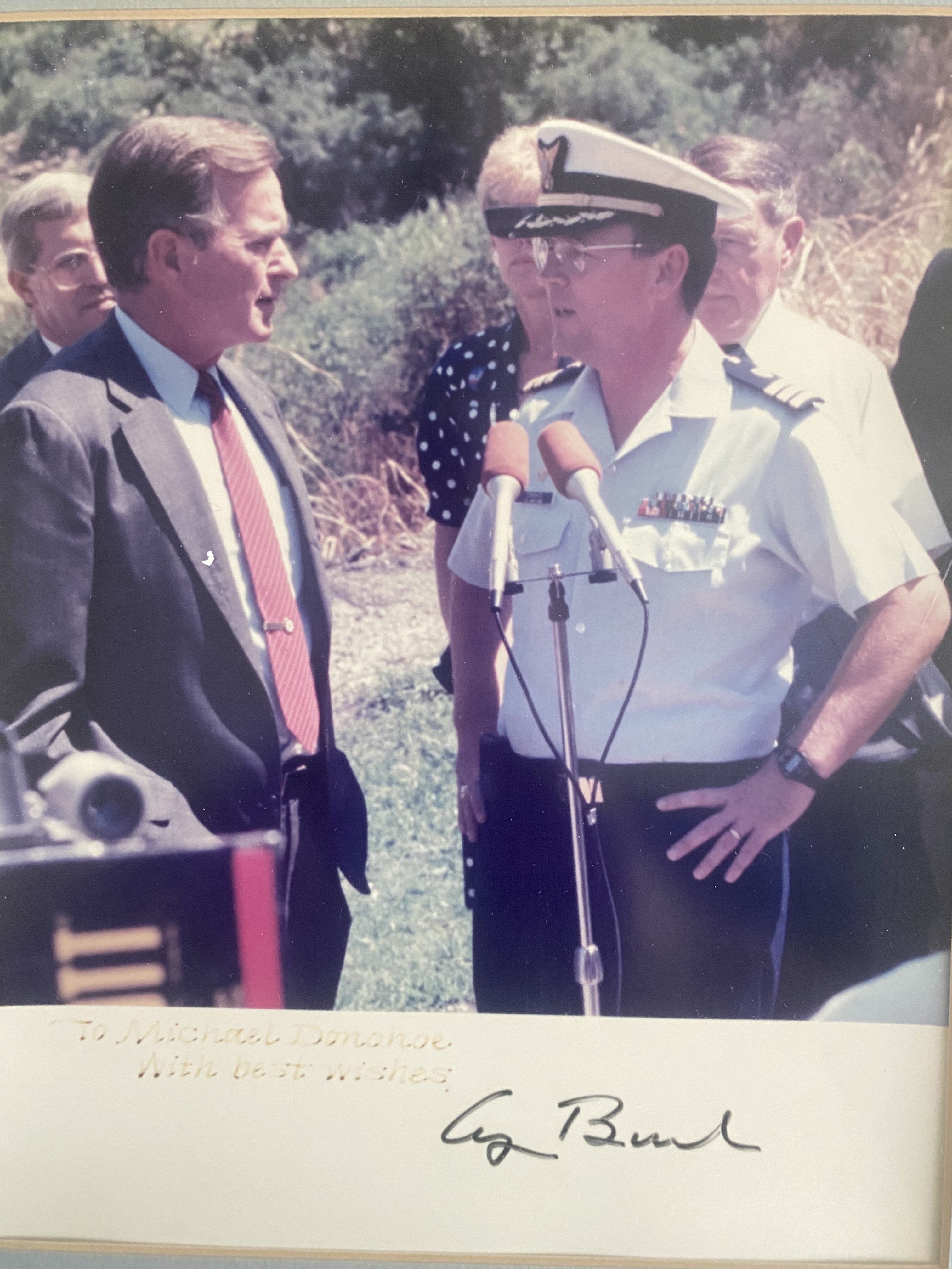 Mike Donohoe - Class of 1967 -  Spent 25 years in the US Coast Guard. Lots of big events and worldwide missions ...highlight was personally briefing President George H.W. Bush on the navigation issues associated with my decision to close the Mississippi R
